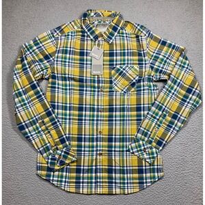 Bench Shirt Men's Medium Yellow Plaid Long Sleeve Button Up Preppy Urban NEW